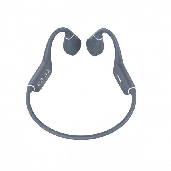 Leotec Kuri Cuffie Sportive a Conduzione Ossea Bluetooth 5.4 - Autonomia fino a 12h - Batteria da 180mAh - Resistenza IPX5 - Colore Grigio