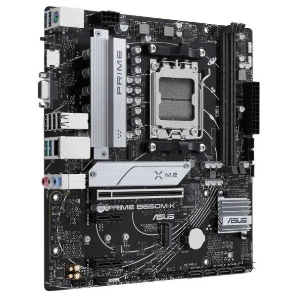 Asus Prime B650M-K Placa Base AMD AM5 2x DDR5 - HDMI, M.2, PCIe 4.0, 4x Sata III, USB 2.0, 3.2, RJ-45, VGA, Factor MicroATX
