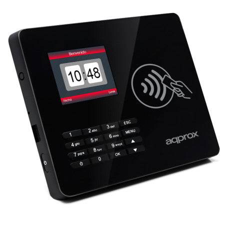 Approx Lector Biometrico para Control de Presencia y Acceso Pantalla 2.8" - Con Lector de Tarjetas RF y Teclado - Capacità de 100.000 Registros
