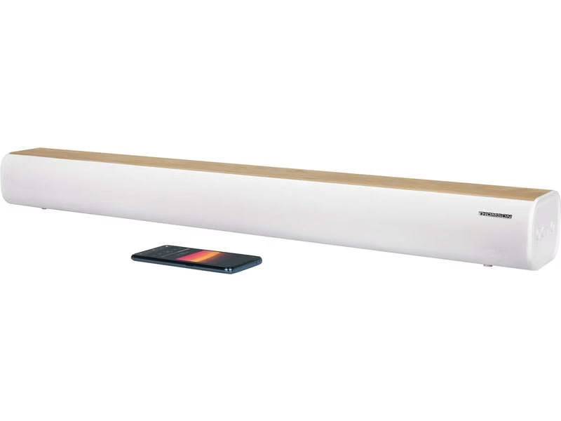 Thomson SB401BT Soundbar 200W - Bluetooth 5.0 - Ingresso Audio TV, Ottico, AUX-IN 3,5mm e Lettore USB - Colore Legno/Bianco