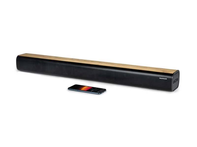 Thomson SB402BT Soundbar 200W - Bluetooth 5.0 - Ingressi Audio TV, Ottico, AUX-IN 3,5mm e Lettore USB - Colore Legno/Nero