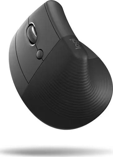 Logitech Lift Mouse Verticale Bluetooth e Wireless USB 4000dpi - 5 Pulsanti - Per Mancini - Colore Nero/Grigio