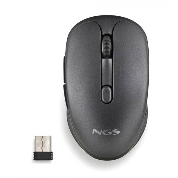 NGS Evo Spook Mouse Wireless 1600dpi - Connessioni: 2.4 GHz USB-A + Bluetooth 5.1 + Bluetooth 5.1 - 5 Pulsanti - Uso Destrimano - Colore Nero