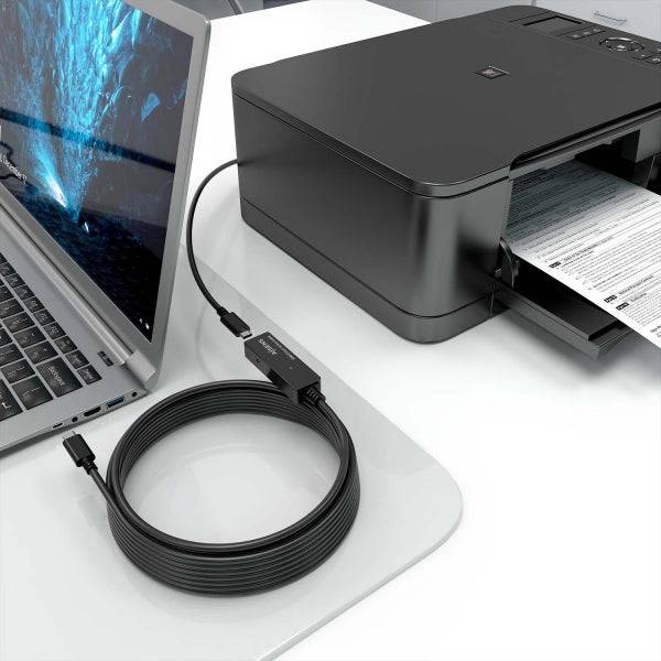 Aisens Cavo USB 3.2 Gen1x1 Prolunga con Amplificatore - USB-C/M-USB-C/H - 5m - Colore Nero