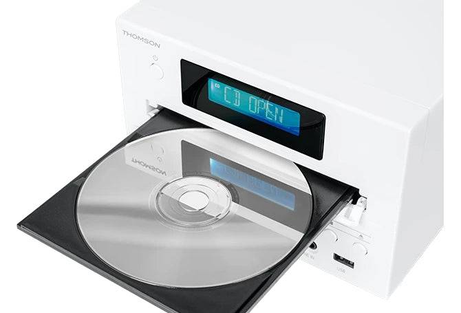 Thomson MIC121BT Micro Cadena 50W Bluetooth - Lettore CD, Radio FM - Tecnologia Bass Boost - Telecomando - Colore Bianco