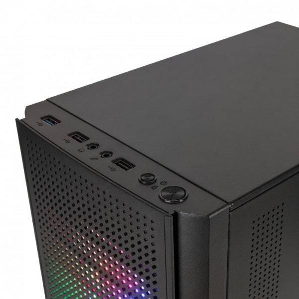 Mars Gaming MC300 Case Gaming Compatto - Finestra Cristallo Temperato - Tripla Ventilazione FRGB - Griglia Frontale TOTAL-MESH - Supporto MicroATX/Mini-ITX - RGB Avanzato - Colore Nero