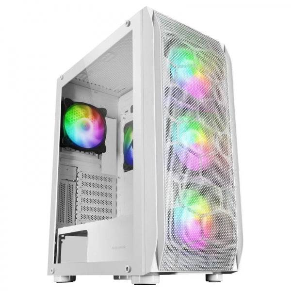 Mars Gaming MC-KX Case PC - Raffreddamento Massimo - 5 Ventilatori - Sistema CPU FREEZER - Compatibile con Raffreddamento Liquido - ARGB con Telecomando RF - Colore Bianco