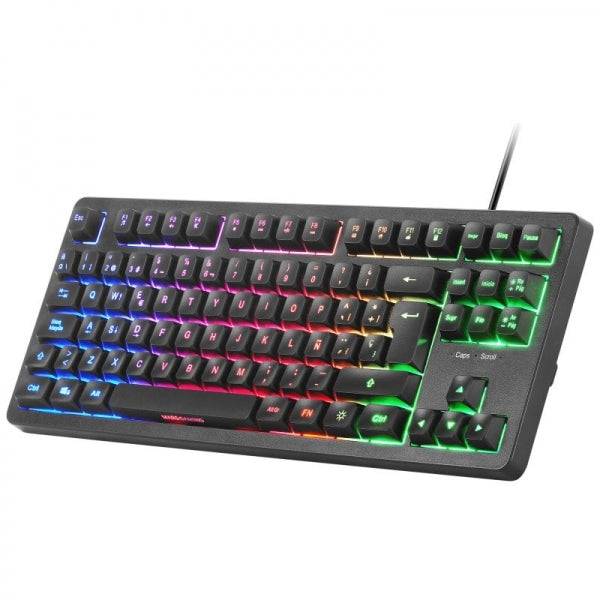Mars Gaming MCP-RGB3 Combo Gaming 4 in 1 - Tastiera TKL H-Mech LED FRGB - Mouse Ultraleggero RGB 3200 DPI - Cuffie Suono Immersivo - Tappetino XXL - Colore Nero