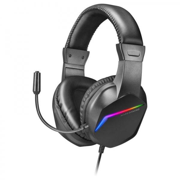 Mars Gaming MCP-RGB3 Combo Gaming 4 in 1 - Tastiera TKL H-Mech LED FRGB - Mouse Ultraleggero RGB 3200 DPI - Cuffie Suono Immersivo - Tappetino XXL - Colore Nero