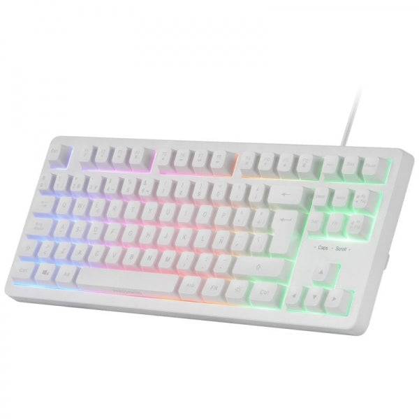 Mars Gaming MCP-RGB3 Combo Gaming 4 in 1 - Tastiera TKL H-Mech FRGB - Mouse RGB 3200 DPI - Cuffie HI-FI Cancellazione Rumore - Tappetino XXL Antiscivolo - Colore Bianco