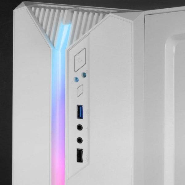 Mars Gaming MC-S1 Case Compatto Gaming - Illuminazione ARGB 12 Modalità - Ventilatore FRGB Incluso - Finestra Laterale Completa - Compatibile Micro-ATX/Mini-ITX - Colore Bianco