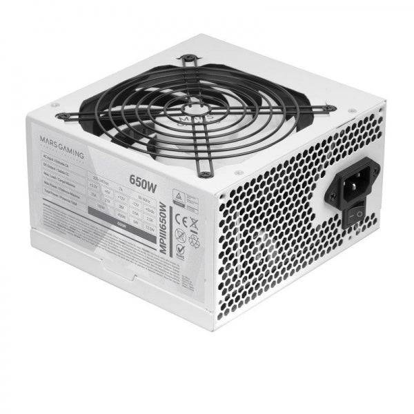 Mars Gaming MPIII650 Alimentatore - Tecnologia AI-RPM Silenzioso - 99% Efficienza DIGITAL APFC - Cavi Piatti Extra Lunghi - Certificazione TÜV Rheinland - Colore Bianco