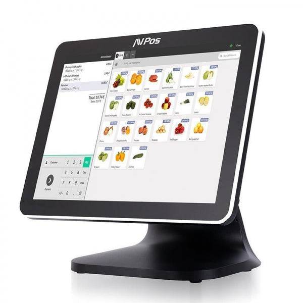 AVPos TPV K5000 Aluminio 15 Tactil - I7 - 8Gb Memoria - SSD 128gb - VGA y HDMI - Colore Nero