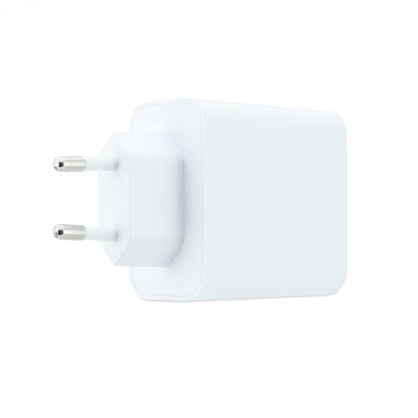 Coolbox Caricabatterie da Parete 65W QC3.0 + PD - USB-A + 2xUSB-C - Ricarica Rapida - Tecnologia GaN - Colore Bianco