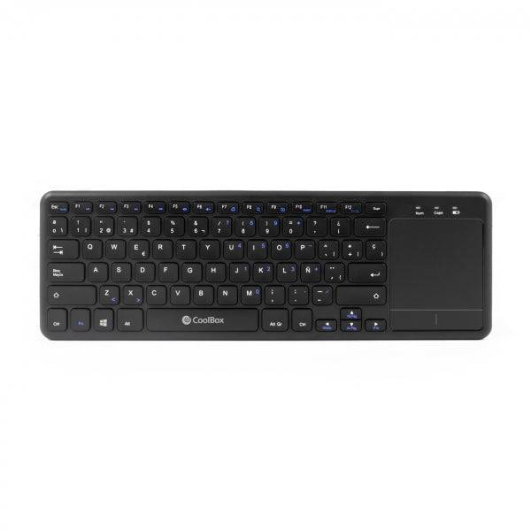 Coolbox TEW01-BK Tastiera Wireless Touchpad - PC, TV - Colore Nero