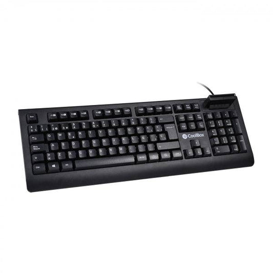 Coolbox TEC04DNI Tastiera USB con Lettore Intelligente Tipo PC/SC 2.0 come DNIe o Tessera Sanitaria Spagnola - Lingua Spagnolo - Colore Nero