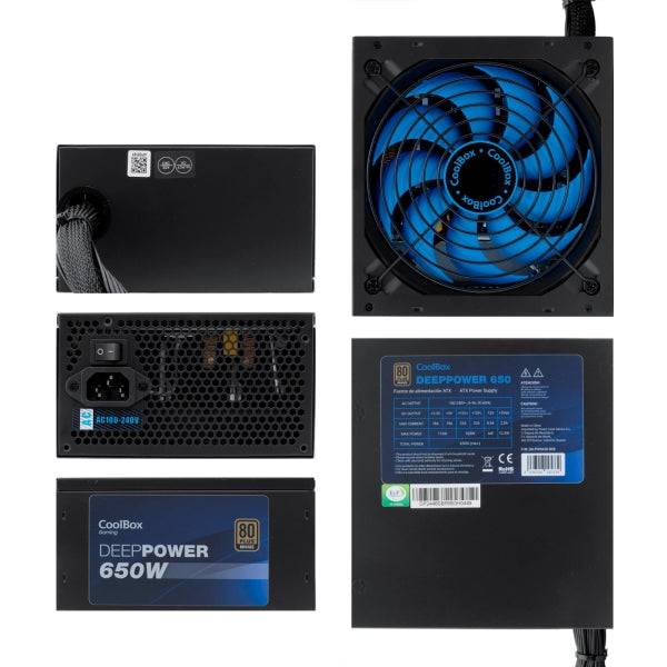 Coolbox DeepPower Alimentatore 80 Plus Bronze 650W ATX - PFC Attivo - Modalità Silenziosa - Ventola 140mm