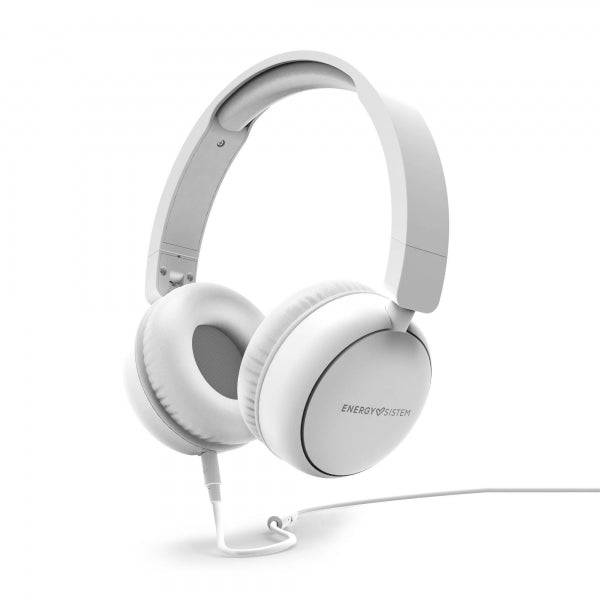 Energy Sistem Cuffie Sovraurali - Design Ultraleggero - Microfono Integrato - Cavo Rimovibile - Compatibili con Mac/PC/Smartphone/Tablet - Colore Bianco