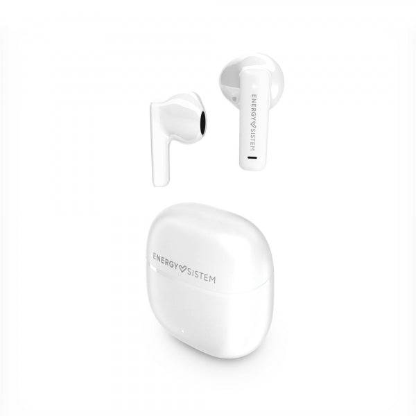 Energy Sistem StreetMusic Cuffie True Wireless - Bluetooth 5.4 - 20h Autonomia - Bassi Profondi - Materiali Riciclati - Assistente Vocale Integrato - Colore Bianco