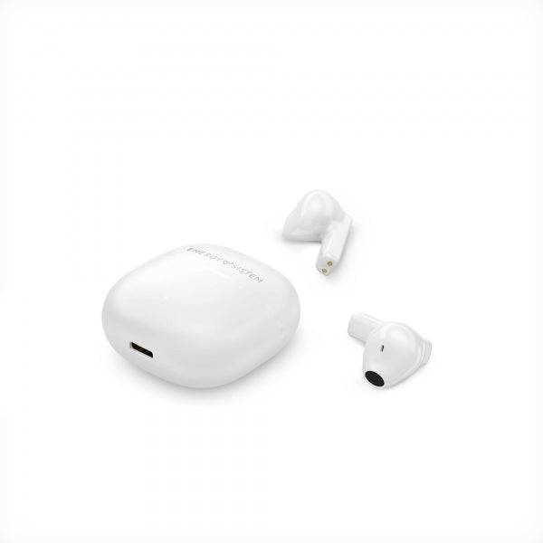 Energy Sistem StreetMusic Cuffie True Wireless - Bluetooth 5.4 - 20h Autonomia - Bassi Profondi - Materiali Riciclati - Assistente Vocale Integrato - Colore Bianco