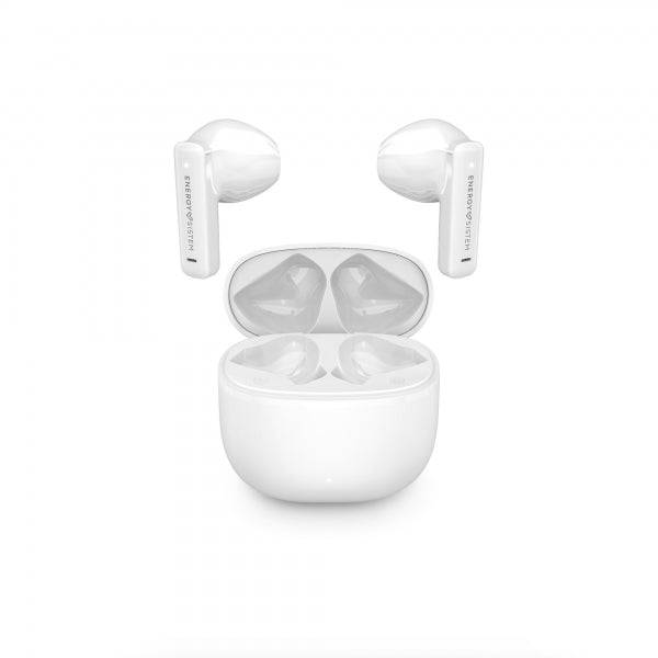 Energy Sistem StreetMusic Cuffie True Wireless - Bluetooth 5.4 - 20h Autonomia - Bassi Profondi - Materiali Riciclati - Assistente Vocale Integrato - Colore Bianco