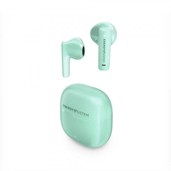 Energy Sistem StreetMusic Cuffie True Wireless - Bluetooth 5.4 - Bassi Profondi - 20h Autonomia - Materiali Riciclati - Assistente Vocale Integrato - Colore Verde