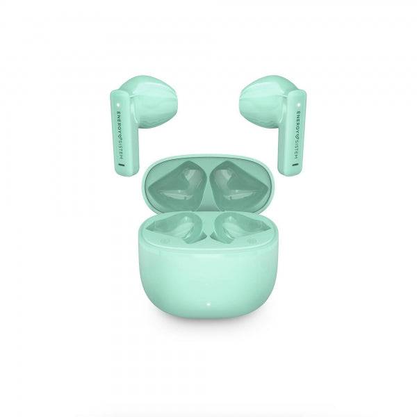 Energy Sistem StreetMusic Cuffie True Wireless - Bluetooth 5.4 - Bassi Profondi - 20h Autonomia - Materiali Riciclati - Assistente Vocale Integrato - Colore Verde