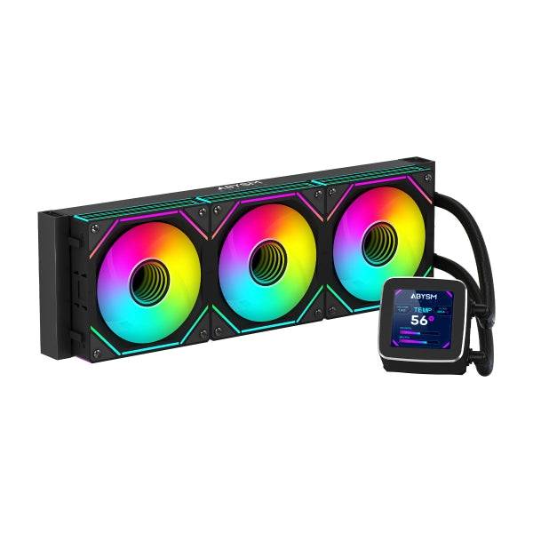 Abysm Oceanic LCD 360 ARGB Kit de Refrigeracion Liquida - 3 Ventiladores de 120mm - Iluminacion ARGB - Pantalla LCD 2.8" - Bomba 2500rpm - Tubos de 380mm