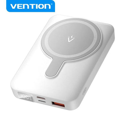 Vention Power Bank Wireless Magnetico 10000 mAh - Display LED - Ricarica Rapida 22.5 W - USB-C/Lightning/USB-A