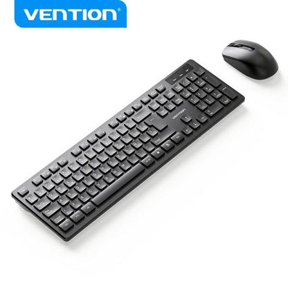 Vention KTD Combo Tastiera e Mouse Wireless - Connessione 2.4GHz - 1200 DPI - 104 Tasti - Colore Nero