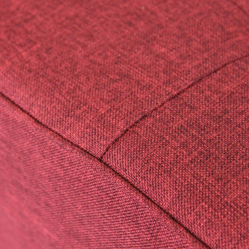 Pouf contenitore quadrato in tessuto bordeaux 38x38x40 cm
