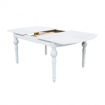 Tavolo allungabile rotondo legno bianco 150/190 cm diametro 100 cm