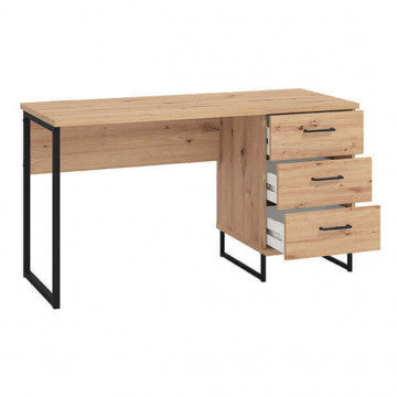 Scrivania computer 137,5x56x75 cm metallo truciolare bilaminato rovere