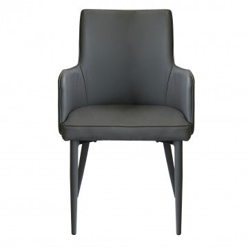Poltrona in ecopelle grigio scuro, dimensioni 56x54x89 cm, peso 8,3 kg