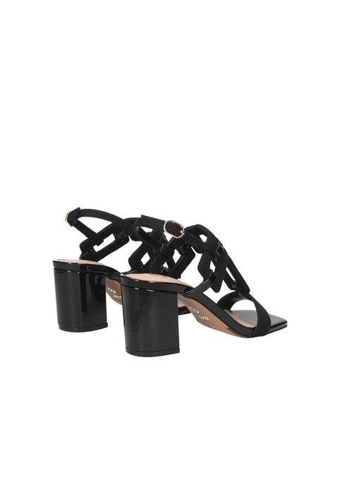 Sandalo Donna Como 812 EXE In Ecopelle Con Chiusura A Cinturino Sottopiede In Pelle Imbottito Fondo In Gomma Tacco 8 Cm