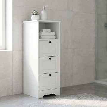 Mobiletto in legno bianco con dimensioni 81,5 x 30 x 30 cm