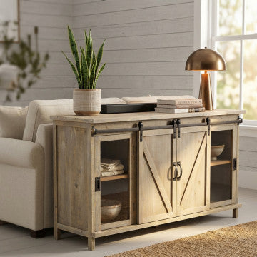 Mobile in legno e acciaio, dimensioni 142x41x76 cm, peso 27,78 kg