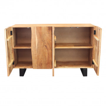 Mobile in acacia e metallo con struttura robusta, dimensioni 150x45x90 cm