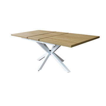 Tavolo allungabile piano melamina struttura metallo bianca 160-200x90 cm