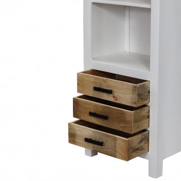 Mobile in legno di mango con 3 cassetti e 3 ripiani 60x40x180cm