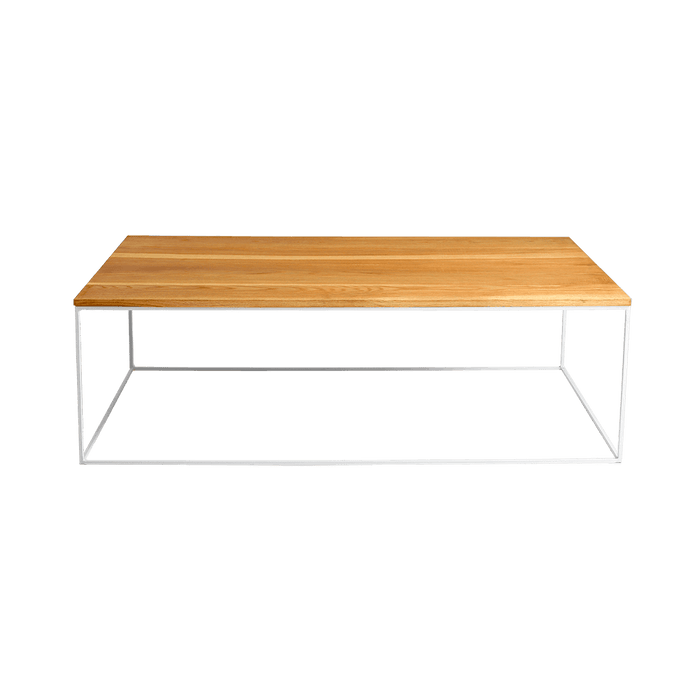 Tavolino Caffè TENSIO WOOD 140x80, impiallacciatura quercia, bianco