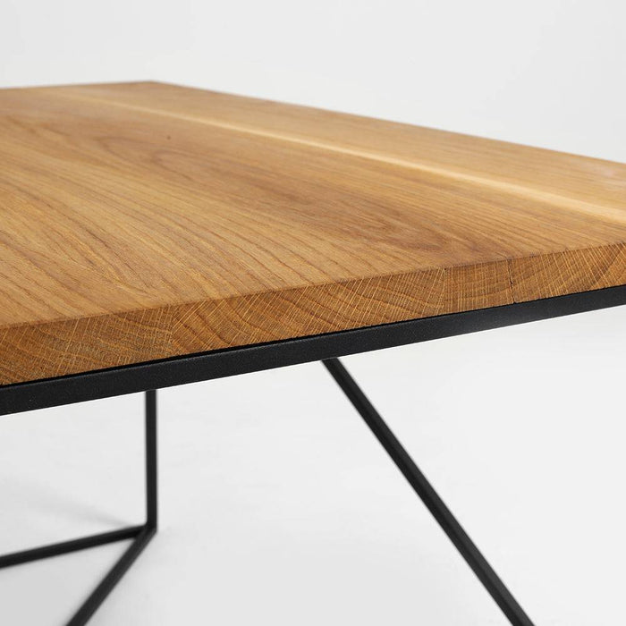 Tavolino MEMO WOOD 80, impiallacciatura rovere, nero