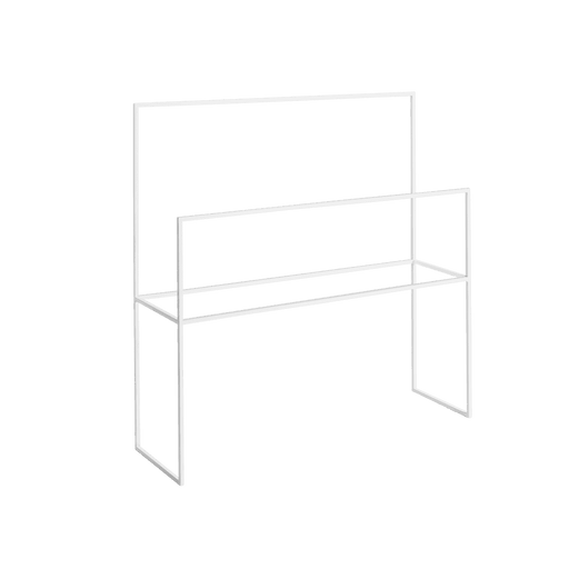 Appendiabiti BAREL BATH 90 bianco, struttura in metallo con porta-asciugamani e ripiano, design moderno per bagno, SKU: W003BARBATH90-01