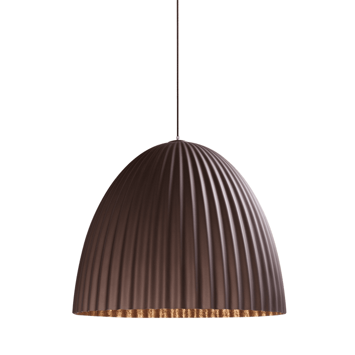 Lampada a sospensione PLISSART L marrone/rame