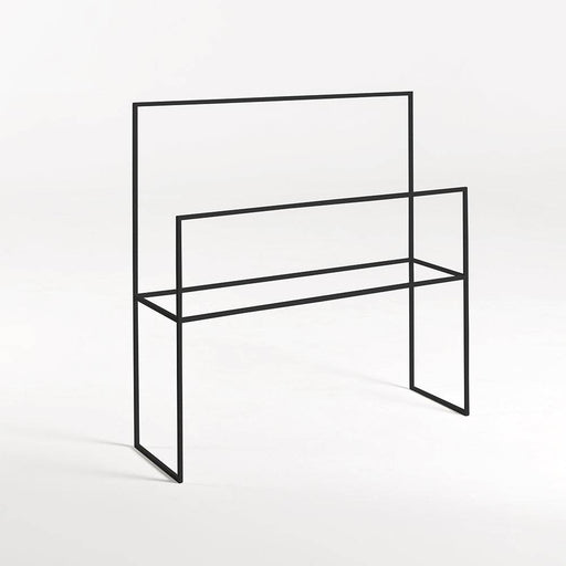 Struttura in metallo nero del portasciugamani Barel Bath 90, design pulito e funzionale, perfetta come elemento decorativo bagno, SKU: W003BARBATH90-02