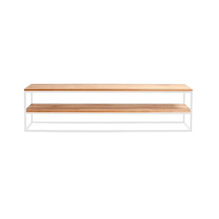 Rack JULITA 180 legno massiccio, quercia, bianco