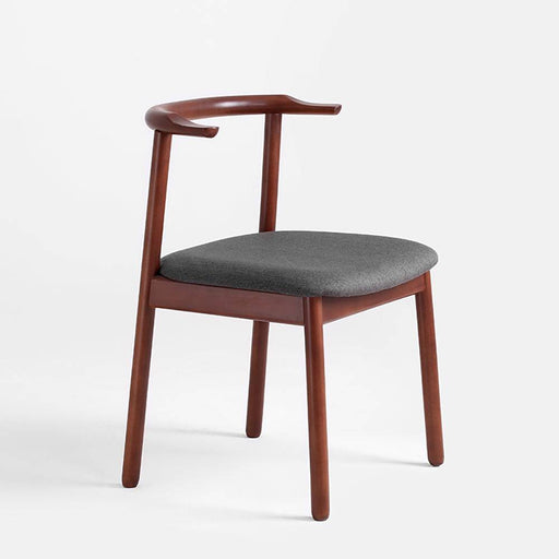 Sedia Kubrik in legno di noce con rivestimento in tessuto grigio, design elegante e comfort superiore, ideale per ambienti moderni - SKU: CH002KUB-ET9530