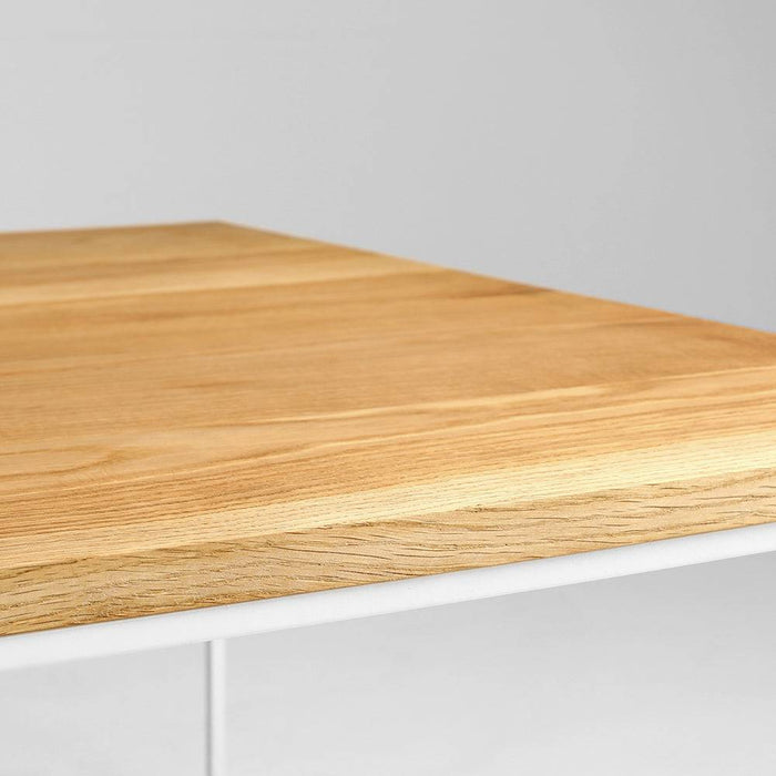 Tavolino Caffè TENSIO WOOD 140x80, impiallacciatura quercia, bianco
