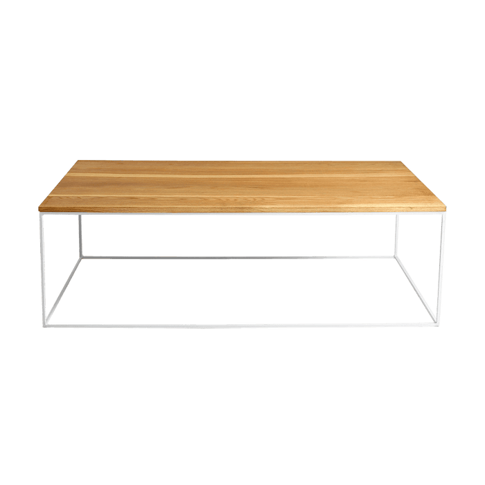 Tavolino Tensio Legno Massello 140x80 Quercia - Bianco