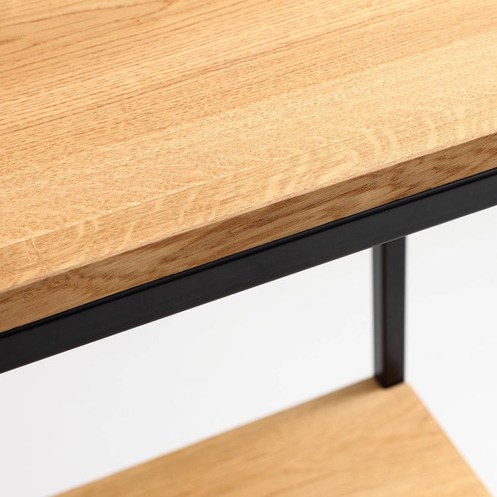 Mensola Julita 75-2F Legno Massello - Rovere e Nero